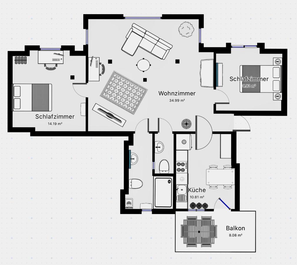 Woelkchen - Wohnung Mit Balkon, Holzdielen & Tv Bremerhaven Esterno foto